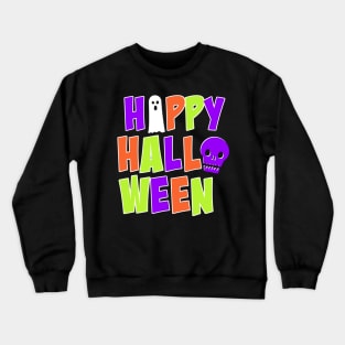 Happy Halloween Ghost and Skull Crewneck Sweatshirt